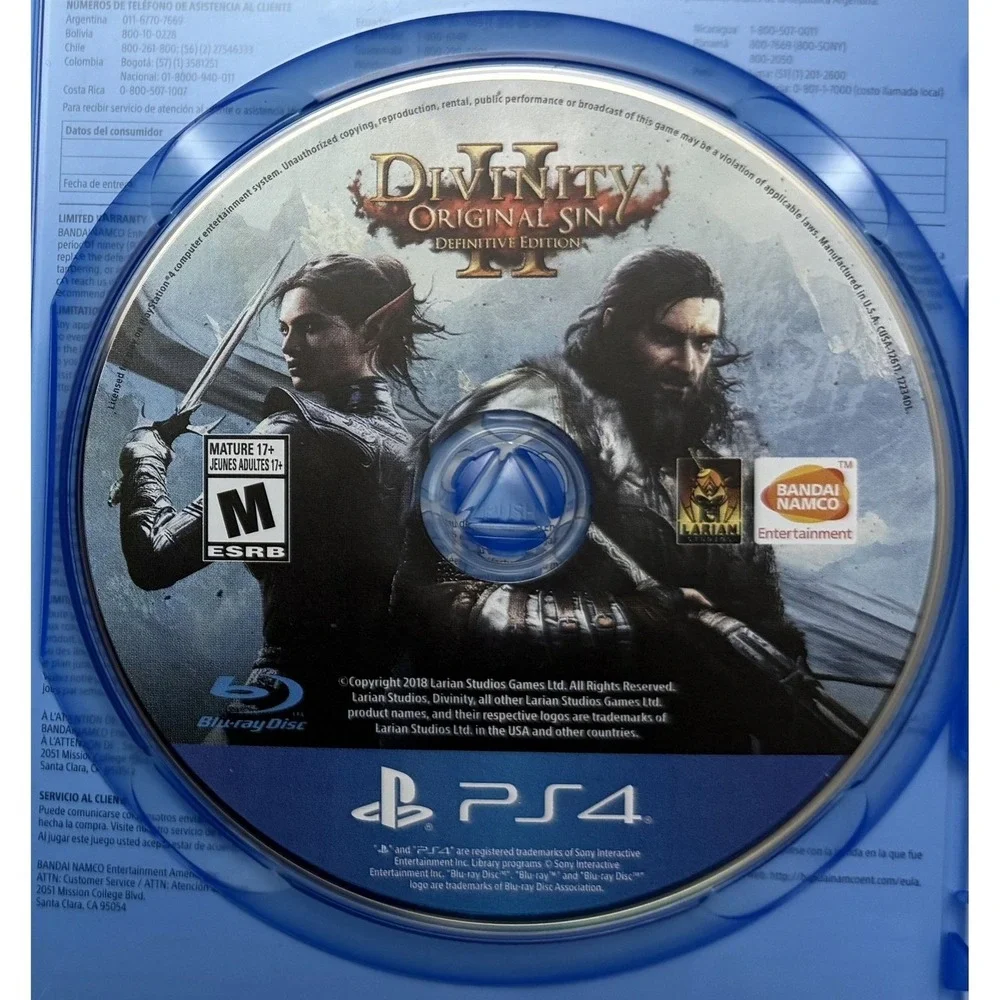 Divinity Original Sin 2‎ II Definitive Edition (Sony PS4, 2018) Case & Disc